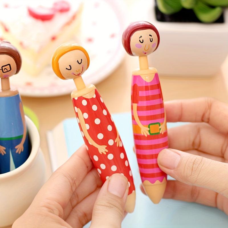 4pcs Novelty Doll Ballpoint Pens 0.7mm Refill Business Home Office Supplies
