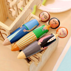 4pcs Novelty Doll Ballpoint Pens 0.7mm Refill Business Home Office Supplies