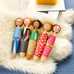 4pcs Novelty Doll Ballpoint Pens 0.7mm Refill Business Home Office Supplies