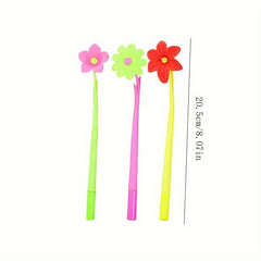 12pcs 0.5mm Flower Shaped Gel Ink Pens Office School Supplies
