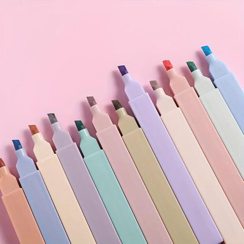 6pcs Vibrant Highlighters Morandi Marker Pen Office School Supplies