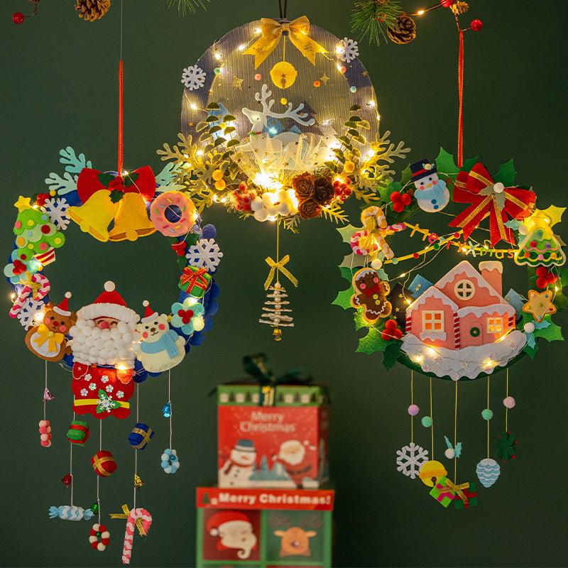 Christmas DIY Door Wreath Material Kit for Kids