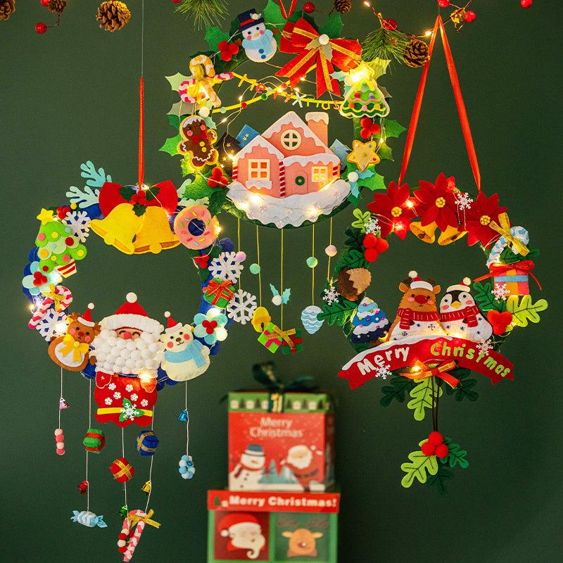 Christmas DIY Door Wreath Material Kit for Kids