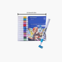 24pcs Acrylic Marker Pen Water-based Quick Drying Cotton Core Acrylic Pen