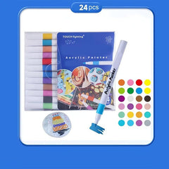 24pcs Acrylic Marker Pen Water-based Quick Drying Cotton Core Acrylic Pen