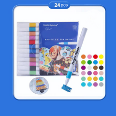 24pcs Acrylic Marker Pen Water-based Quick Drying Cotton Core Acrylic Pen