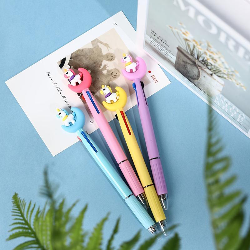 4pcs 0.7mm Moonlight Pony Ballpoint Pen Red