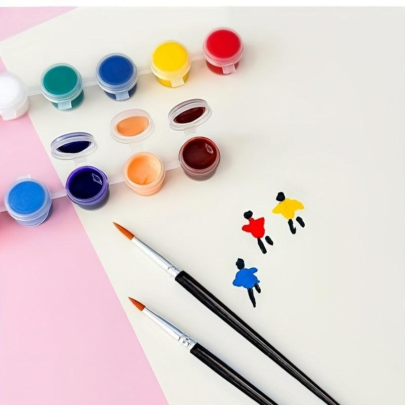 12 Colors Student Art Painting Pigment Strip