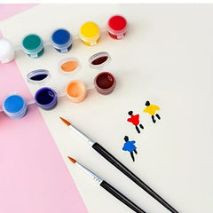 12 Colors Student Art Painting Pigment Strip