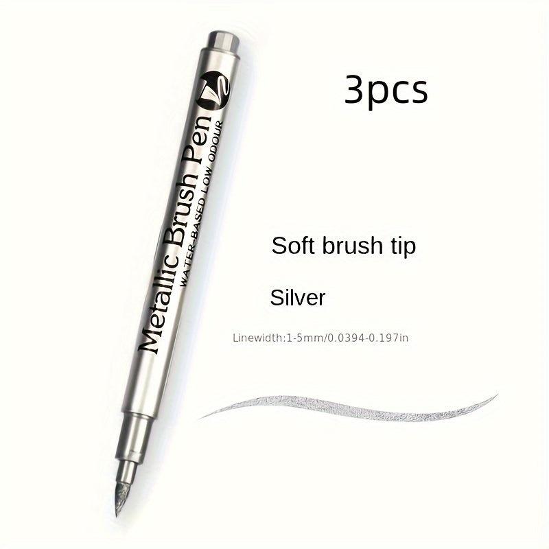 3pcs Metallic Marker Pen Set Golden Silvery Permanent Art Markers for Crafts