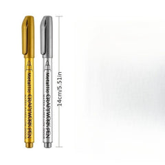 3pcs Metallic Marker Pen Set Golden Silvery Permanent Art Markers for Crafts