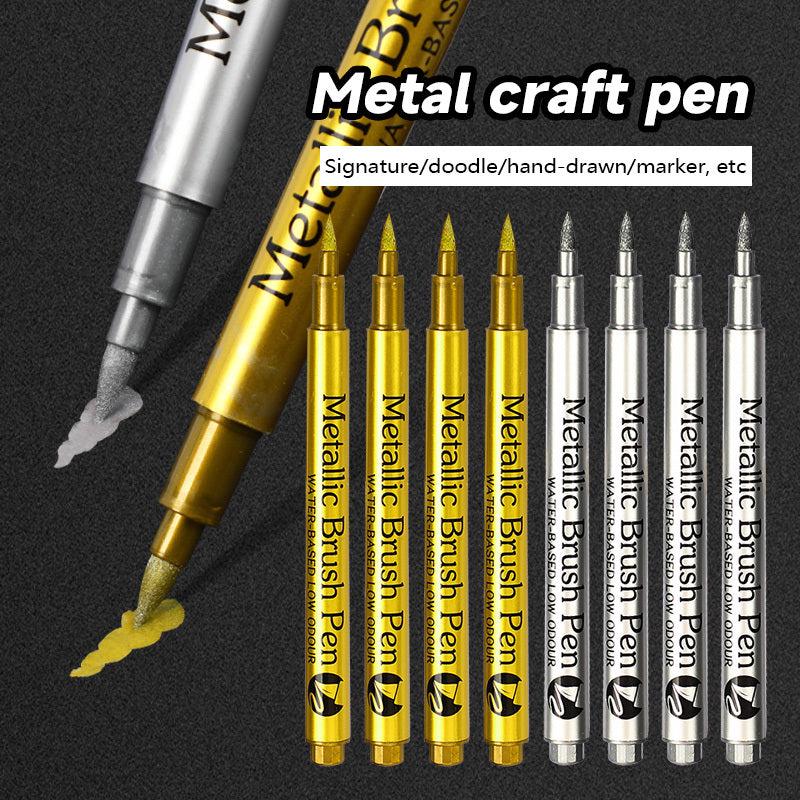 3pcs Metallic Marker Pen Set Golden Silvery Permanent Art Markers for Crafts