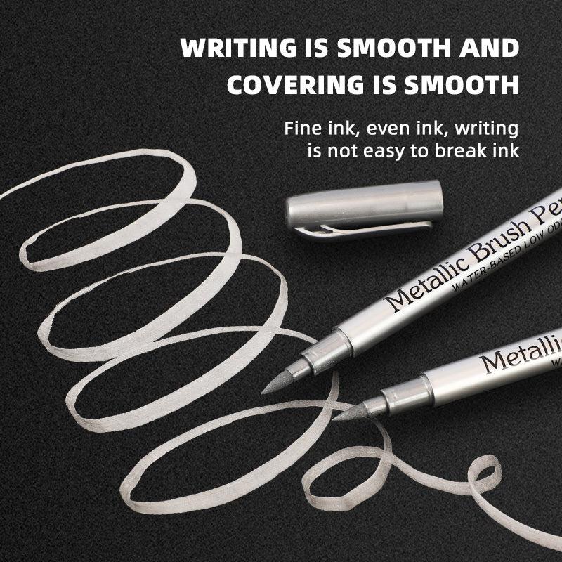 3pcs Metallic Marker Pen Set Golden Silvery Permanent Art Markers for Crafts
