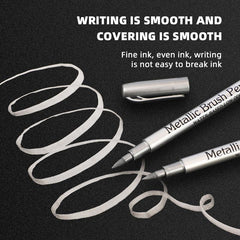 3pcs Metallic Marker Pen Set Golden Silvery Permanent Art Markers for Crafts