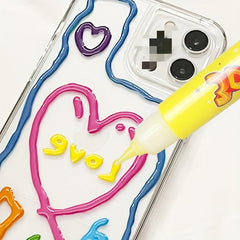 DIY Baking Glue Brush Paint for Phone Case