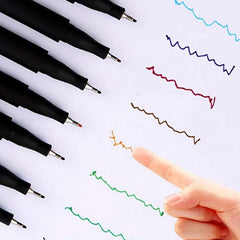 Watercolor Hook Line Pen 0.4mm Set Gel Pen Office Mar