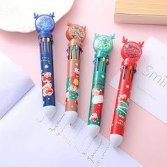 Christmas 10 Retractable Ballpoint Pen Push type Ballpoint Pen Office Supplies