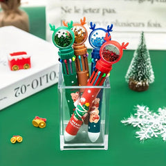 Christmas 10 Retractable Ballpoint Pen Push type Ballpoint Pen Office Supplies