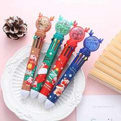 Christmas 10 Retractable Ballpoint Pen Push type Ballpoint Pen Office Supplies