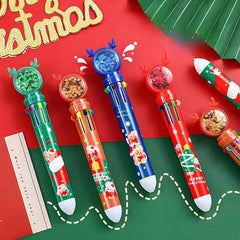 Christmas 10 Retractable Ballpoint Pen Push type Ballpoint Pen Office Supplies
