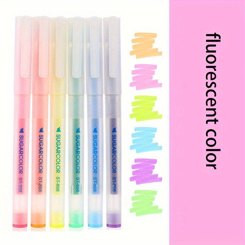 6pcs Macaron Fluorescent Marker Pens Set for Notes