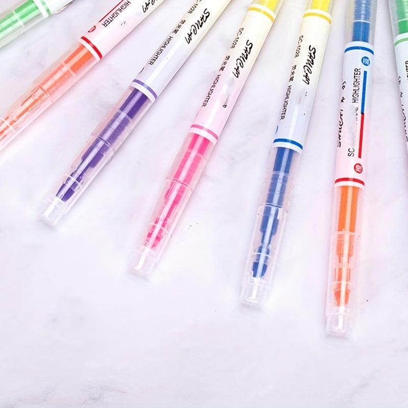 3pcs 5pcs Double Fluorescent Pen Set Student Note Highlight