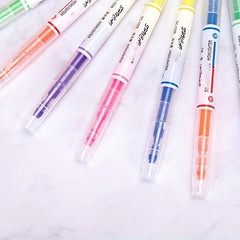 3pcs 5pcs Double Fluorescent Pen Set Student Note Highlight