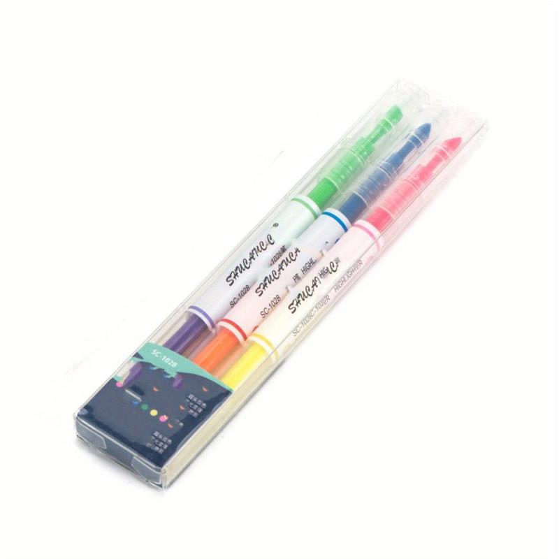 3pcs 5pcs Double Fluorescent Pen Set Student Note Highlight