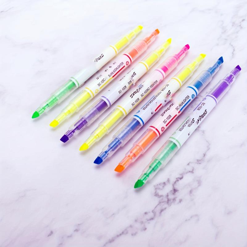 3pcs 5pcs Double Fluorescent Pen Set Student Note Highlight