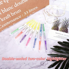 3pcs 5pcs Double Fluorescent Pen Set Student Note Highlight