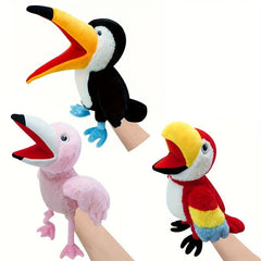 Colorful Parrot Hand Puppet Plush Toy for Kids