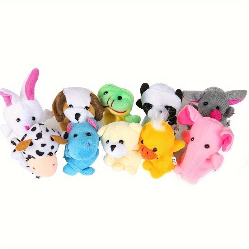 10pcs Animal Finger Puppets Plush Toys for Kids Christmas Halloween