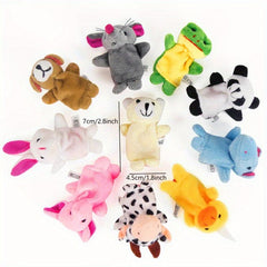 10pcs Animal Finger Puppets Plush Toys for Kids Christmas Halloween