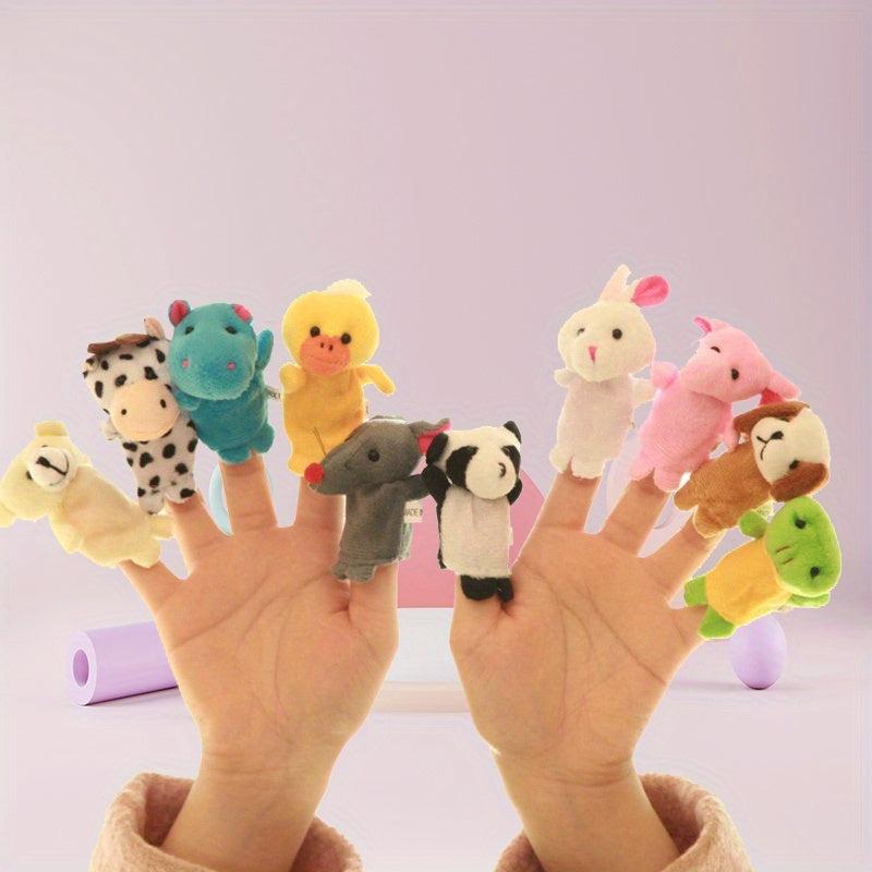 10pcs Animal Finger Puppets Plush Toys for Kids Christmas Halloween