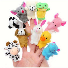 10pcs Animal Finger Puppets Plush Toys for Kids Christmas Halloween