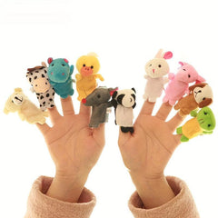 10pcs Animal Finger Puppets Plush Toys for Kids Christmas Halloween