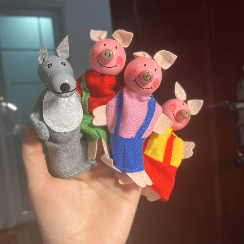 Three Little Pigs Finger Dolls Education Toys