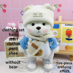 Movable Plush Bear Doll Clothes Set