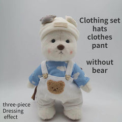 Movable Plush Bear Doll Clothes Set