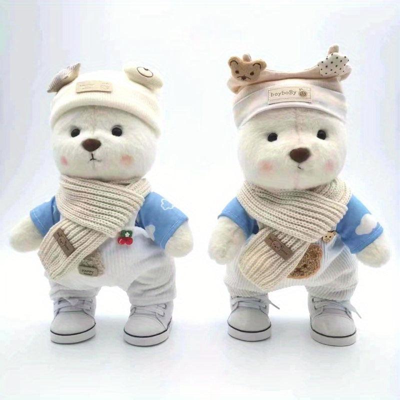 Movable Plush Bear Doll Clothes Set