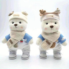 Movable Plush Bear Doll Clothes Set