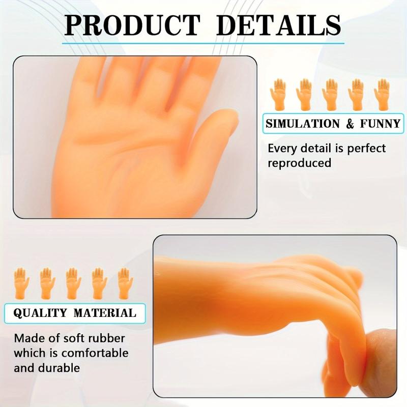 10pcs Mini Finger Hands Puppet Set Realistic Rubber Hand Small Figurines Toy