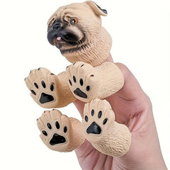 Set of Animal Finger Puppets Panda Squirrel Cat Shiba Inu Pug