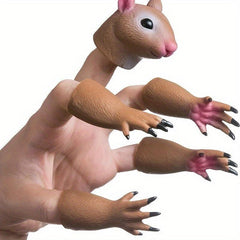 Squirrel Finger Hand Puppet Animal Doll Plaything Gift