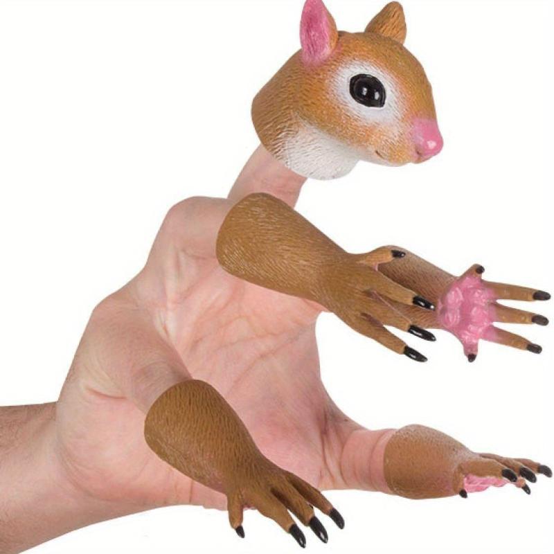 Squirrel Finger Hand Puppet Animal Doll Plaything Gift