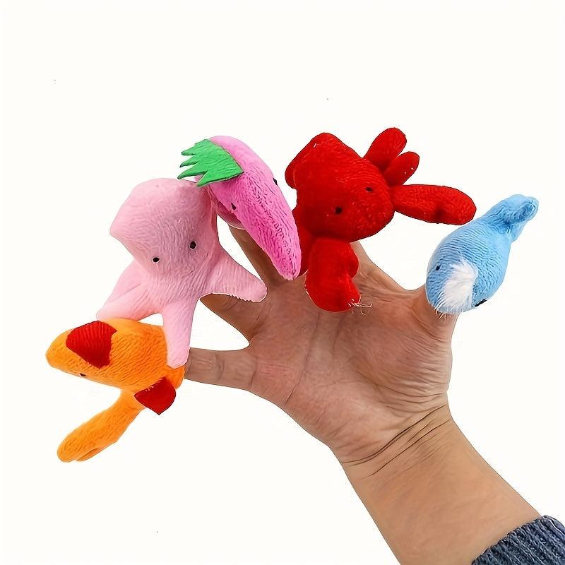 Marine Animals Finger Puppets Set - Soft Velvet Toddlers Toy