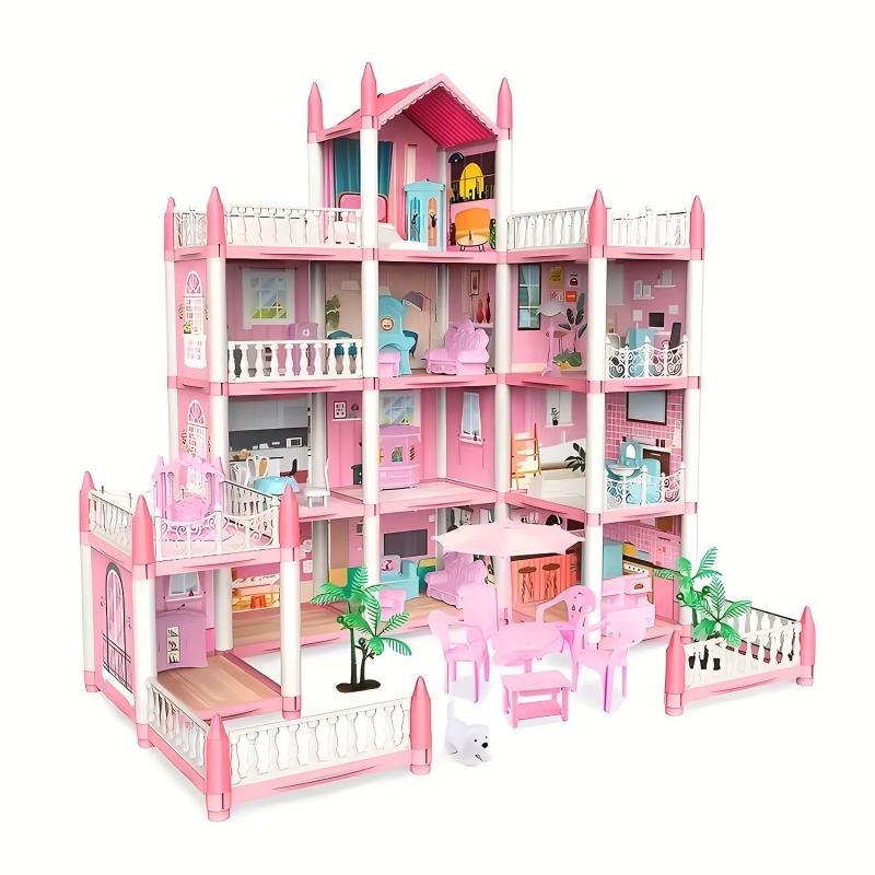 Colorful Toy House with Furniture Accessories - Ideal Gift for Girls aged 5-12
