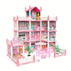 Colorful Toy House with Furniture Accessories - Ideal Gift for Girls aged 5-12