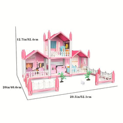 Colorful Toy House with Furniture Accessories - Ideal Gift for Girls aged 5-12