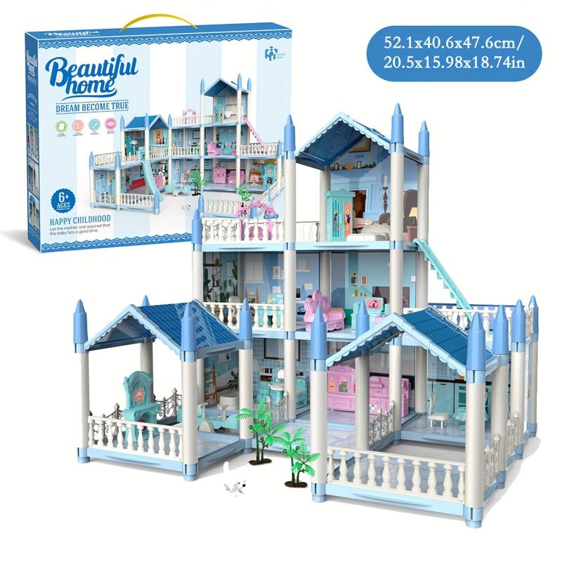 Girls Doll House Villa Toy Set